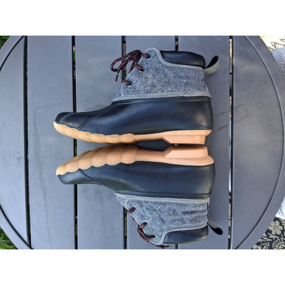 EUC Women's Skechers Black Grey Quilted Duck Winter Rain Boots US 8 - Picture 7 of 13